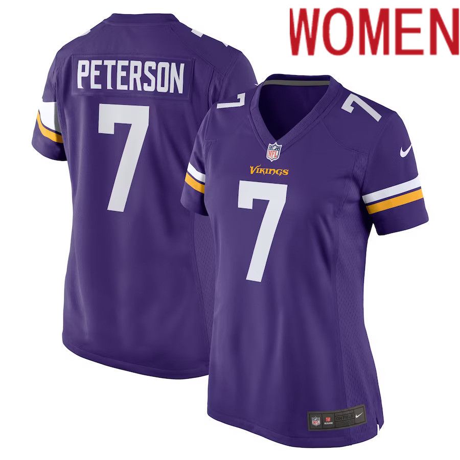 Women Minnesota Vikings #7 Patrick Peterson Nike Purple Player Game NFL Jersey